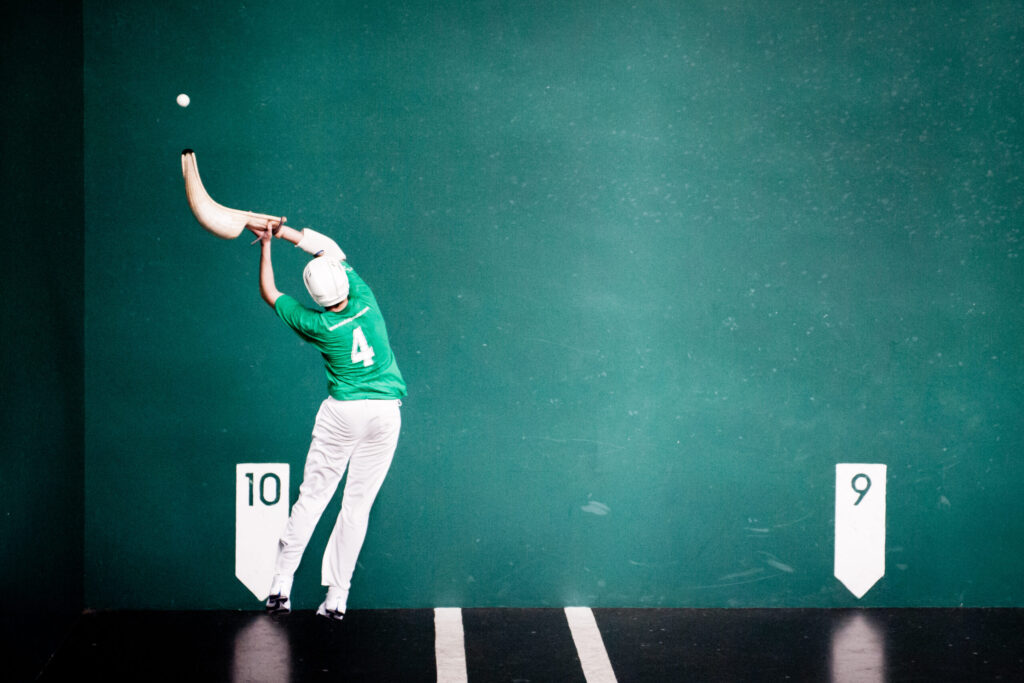 Man During a Jai Alai Game, a typical sport in the Basque Country, Iberia, and some parts of Latin America